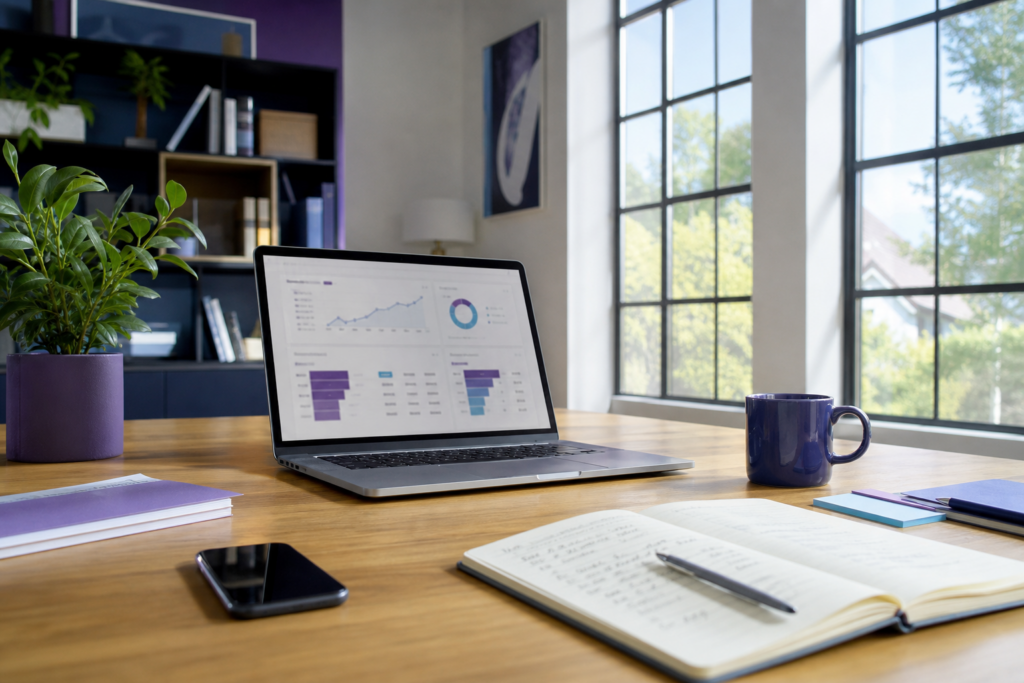Mesa de trabajo analizando la tasa de conversión de una web con técnicas de CRO